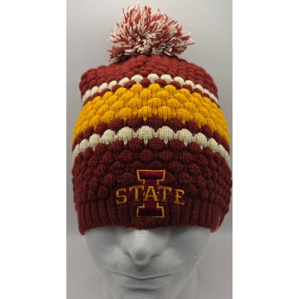 47 Brand Iowa State Cyclones Women Popcorn Knit Beanie‎ Pom Winter Hat NCAA